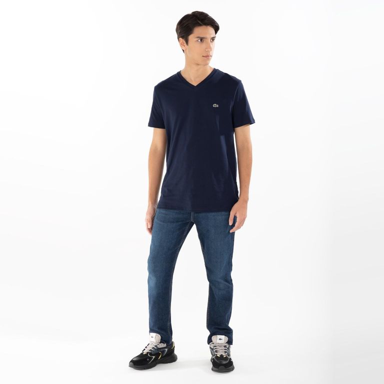 Polera Cuello V 100% Algodón Pima Hombre