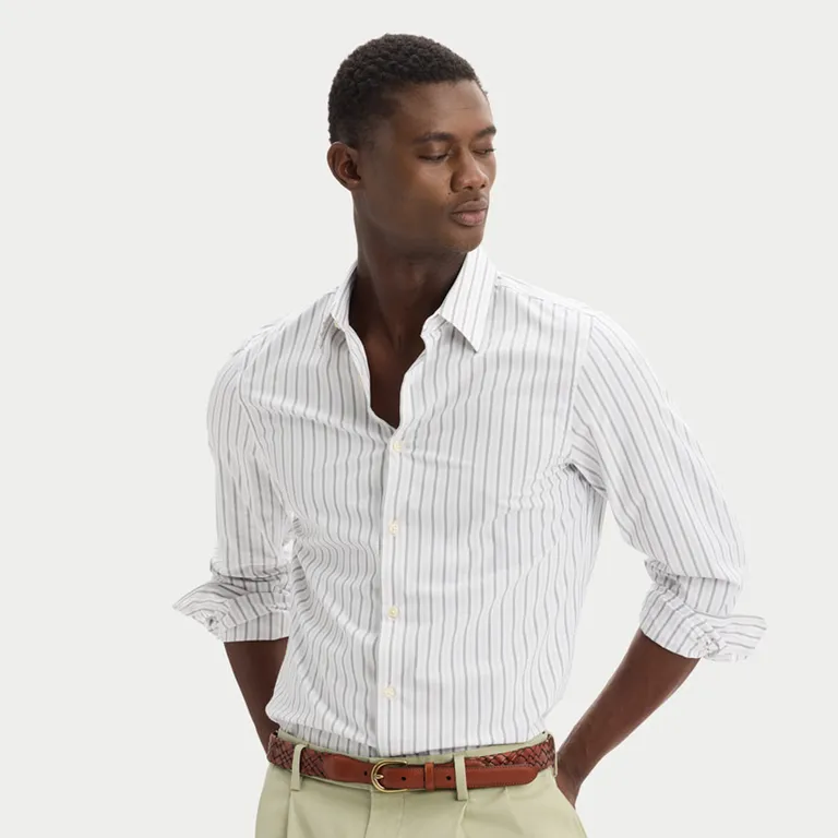 Camisa Rayas Manga Larga Hombre