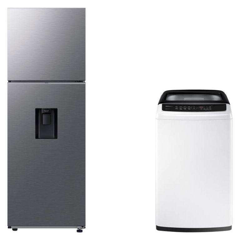 Refrierador Top Mount Freezer 341L + Lavadora Carga Superior 8 Kg