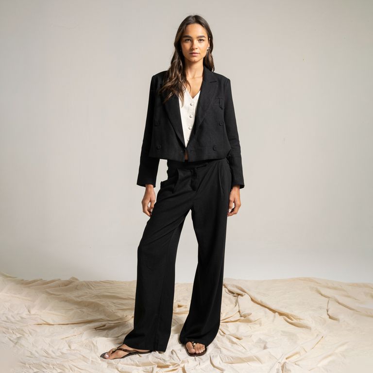 Pantalón Straight Tiro Medio Mujer