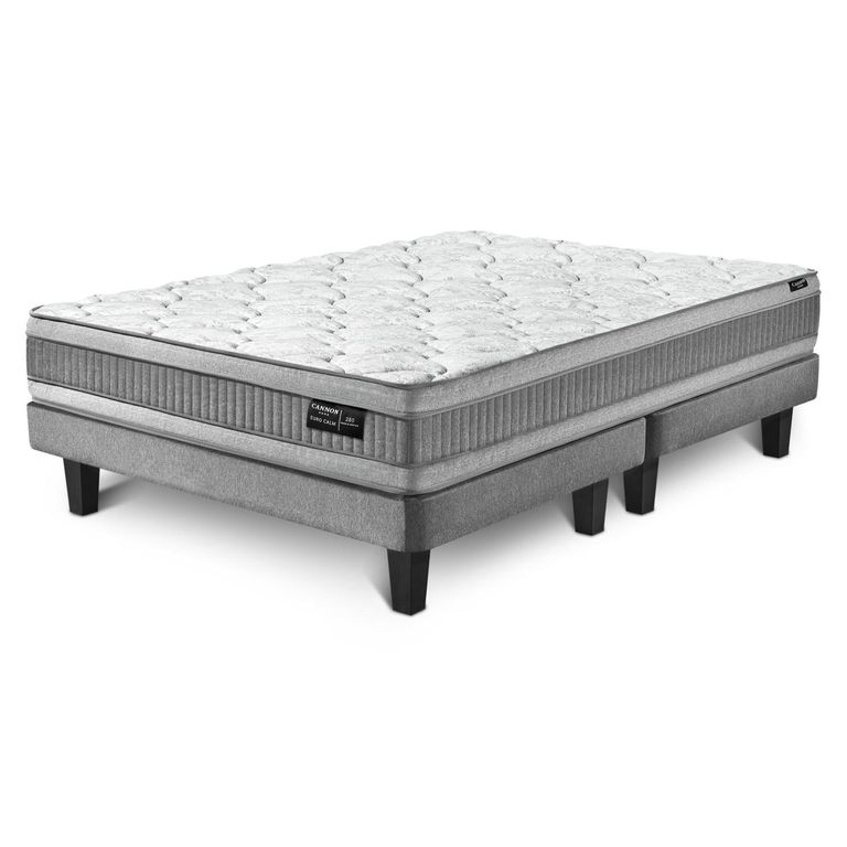 Cama Euro Calm Dual 2 Plazas Gris