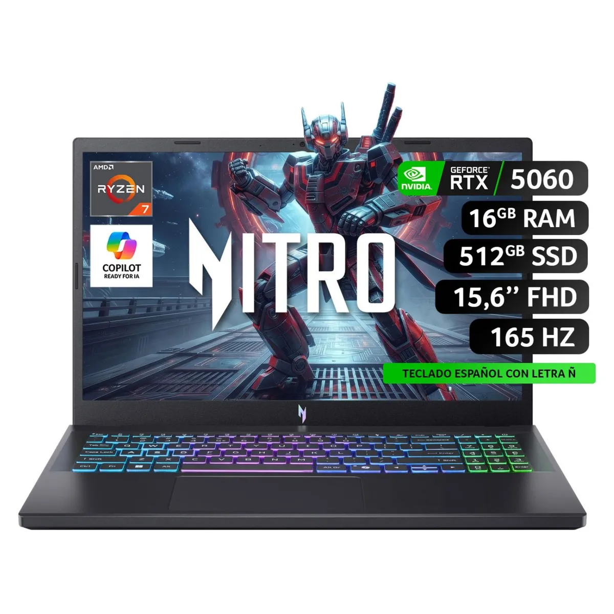 ACER - Notebook Gamer 15 Ryzen7/16GB/512GB/RTX5060 Acer