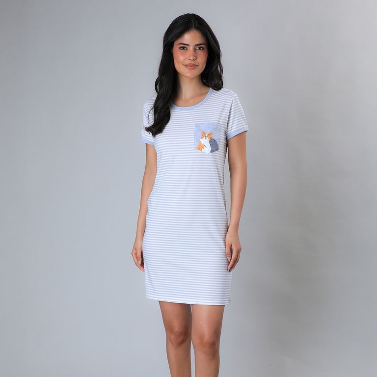 Camisa De Dormir Algodón Mujer