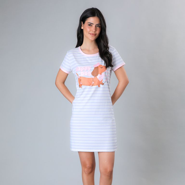 Camisa De Dormir Algodón Mujer