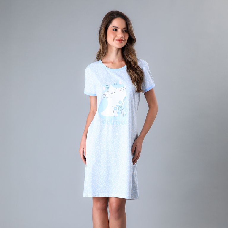 Camisa De Dormir Algodón Mujer