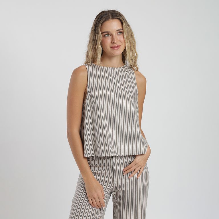 Blusa Caulle con Lino Mujer