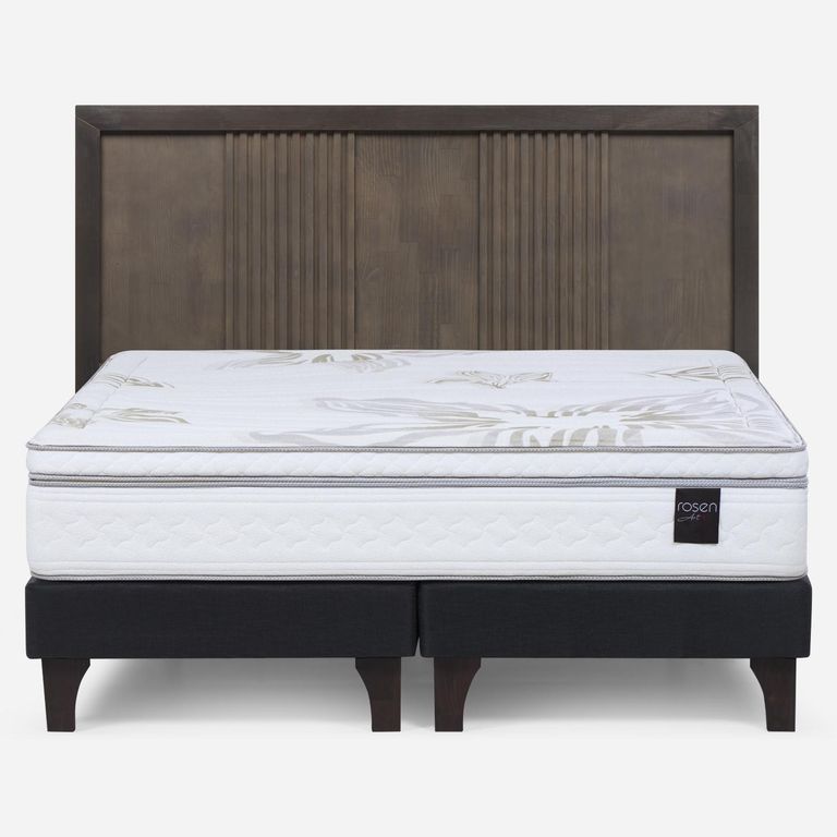 Cama Europea Art 4 King X 2.00 CM Base Dividida + Respaldo