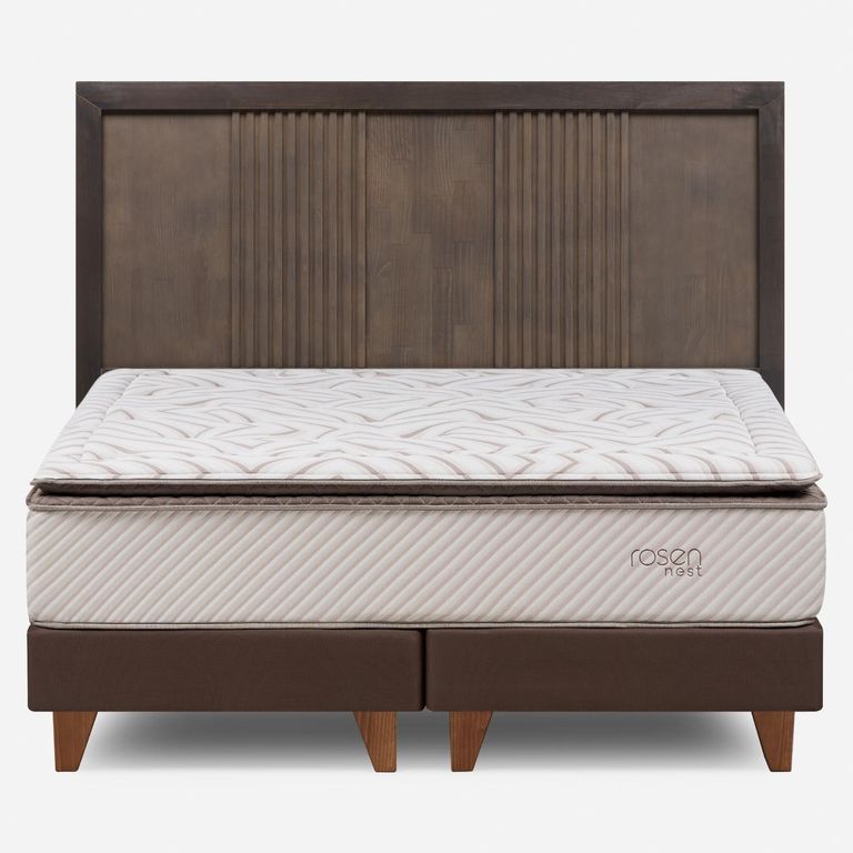 Cama Europea Nest 2 Plazas X 2.00 CM Base Dividida + Respaldo