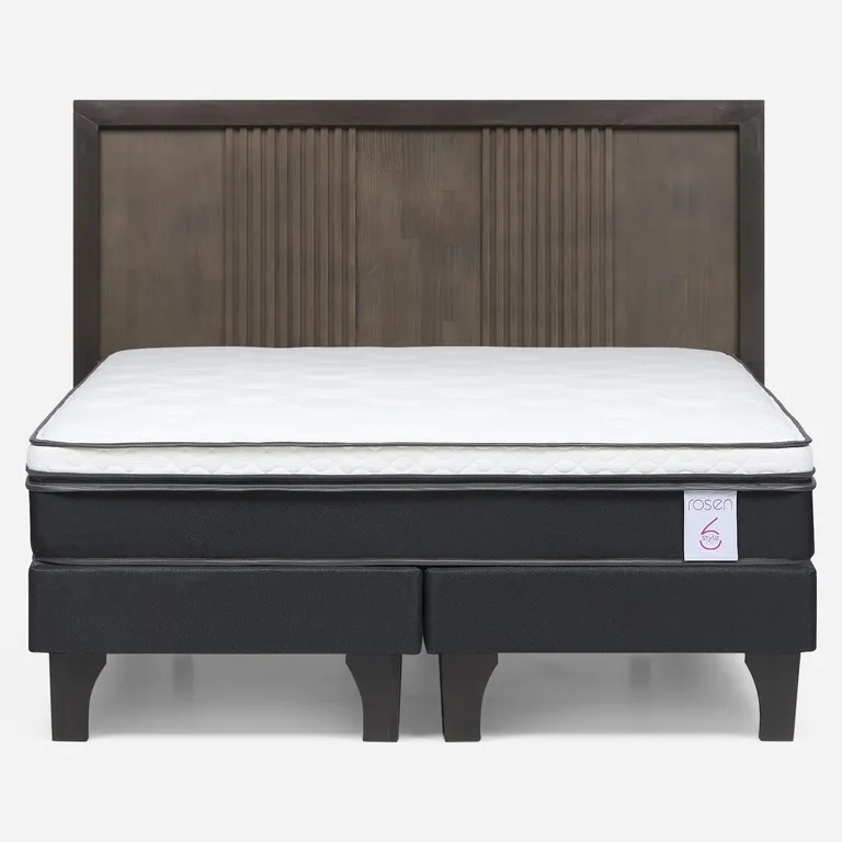 Cama Europea New Style 6 Plus King X 2.00 CM Base Dividida + Respaldo