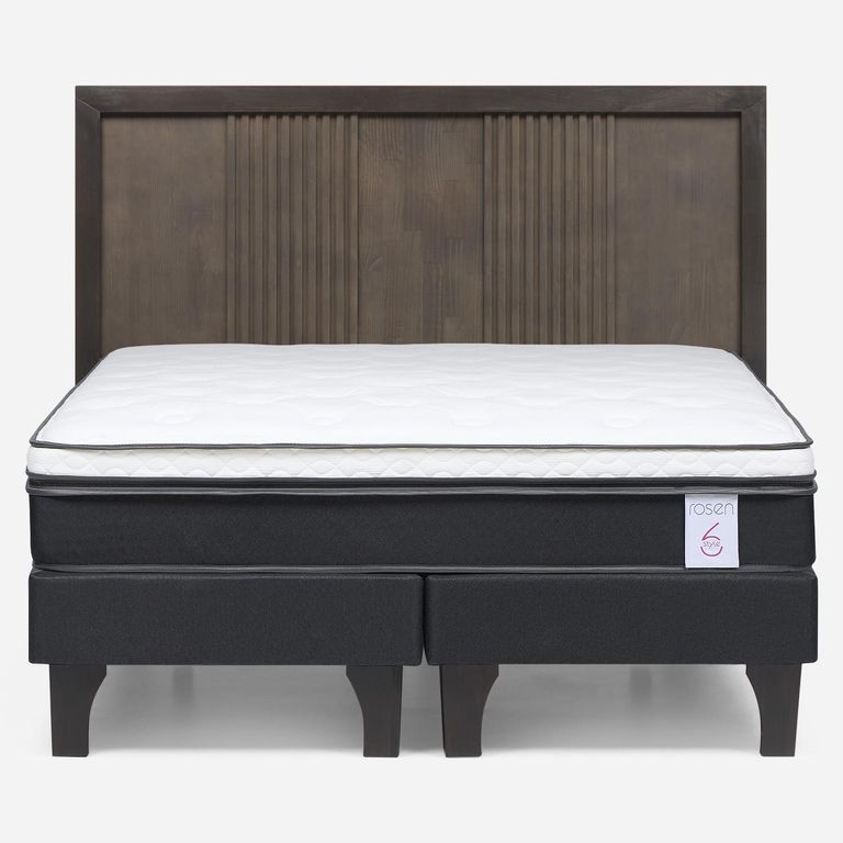 Cama Europea New Style 6 Plus 2 Plazas X 2.00 CM Base Dividida + Respaldo