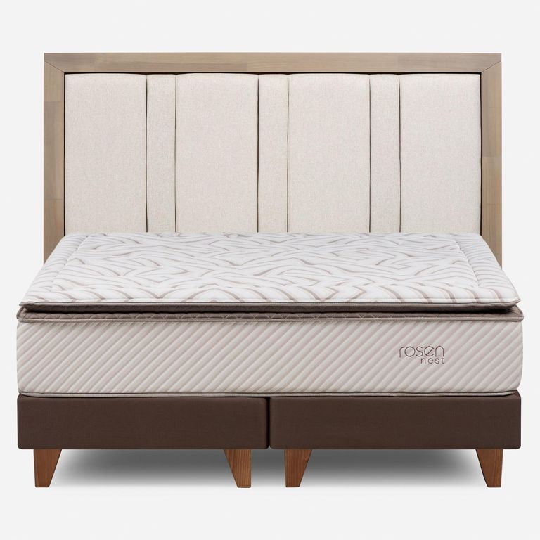 Cama Europea Nest 2 Plazas X 2.00 CM Base Dividida + Respaldo