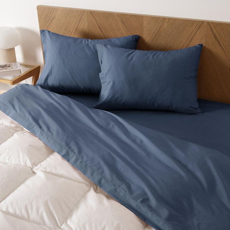 Sábana Percale 250 Hilos Super King Azul