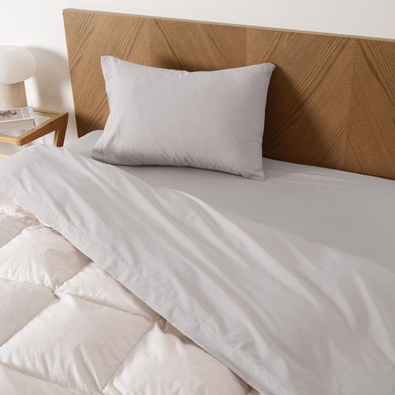 Sábana Percale 250 Hilos 1 Plaza Gris