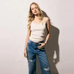 SAINTMALE - Polera Encaje Escote Mujer