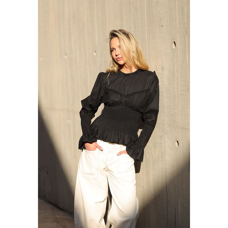 Blusa Joie Negra Rayas Mujer Caledonia