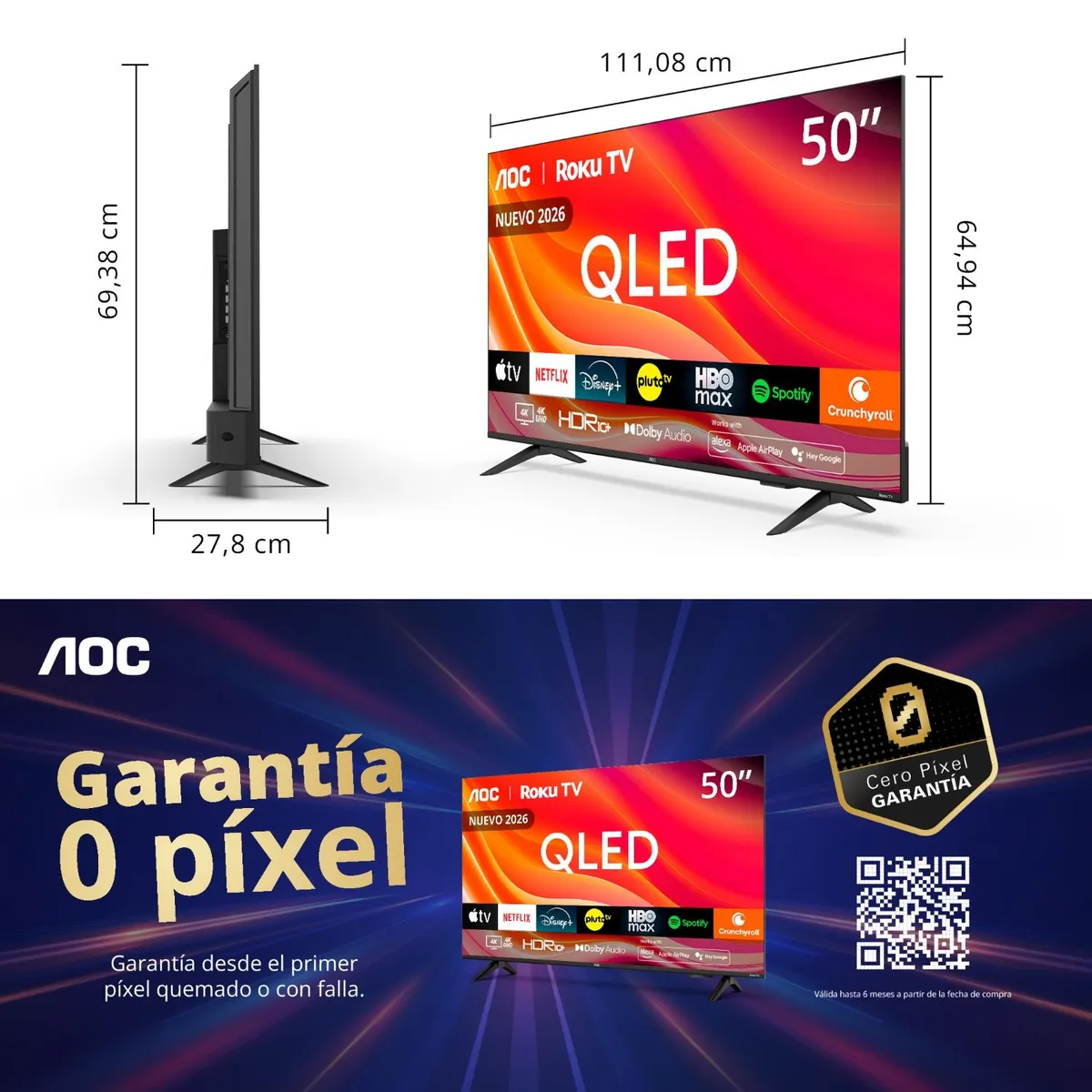 AOC - Smart Tv 50" Q7067 4K AOC