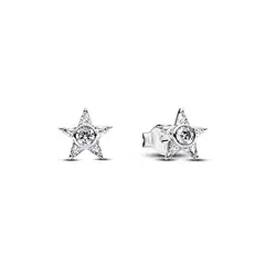 PANDORA - Aros De Botón Estrella Brillante