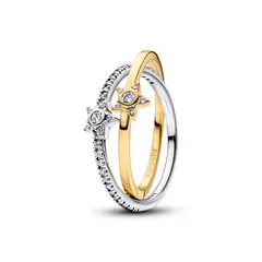 PANDORA - Anillo Cruzado Estrella Reluciente