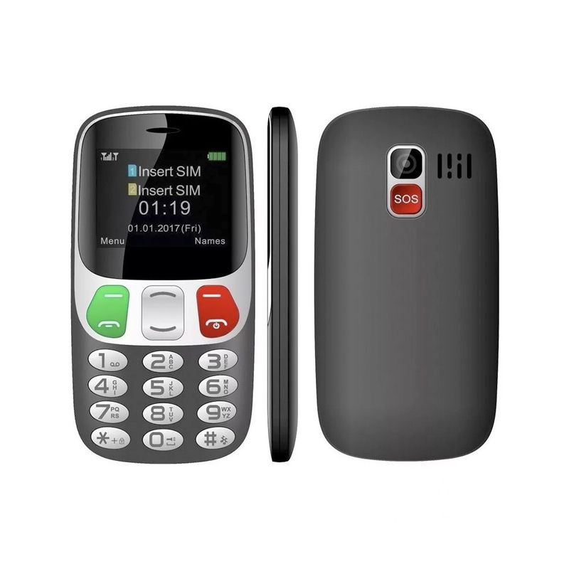 GENERICO - Teléfono Celular Adulto Mayor Dblue Negro Dtls 12