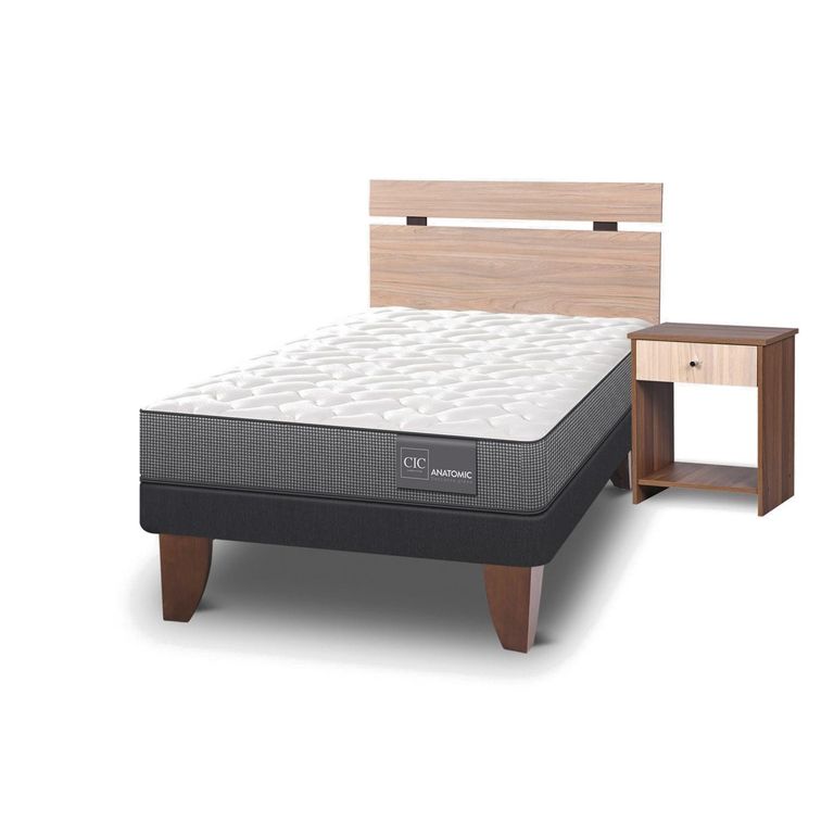 CIC Cama Europea Anatomic 9 1.5 Plazas Mueble + Respaldo