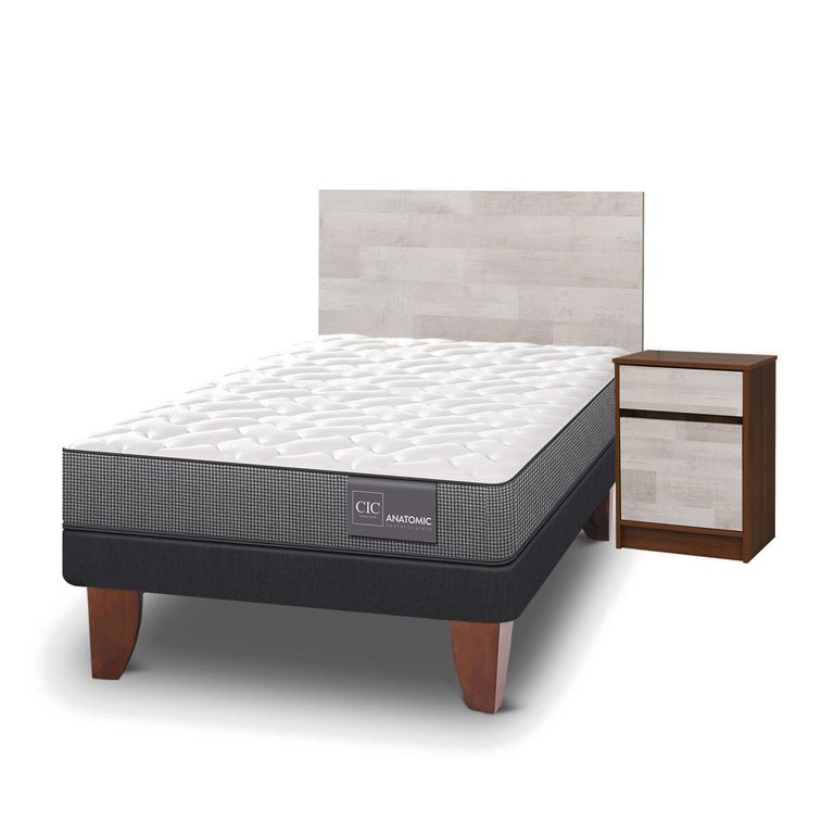 CIC Cama Europea Anatomic 14 1.5 Plazas Mueble + Respaldo