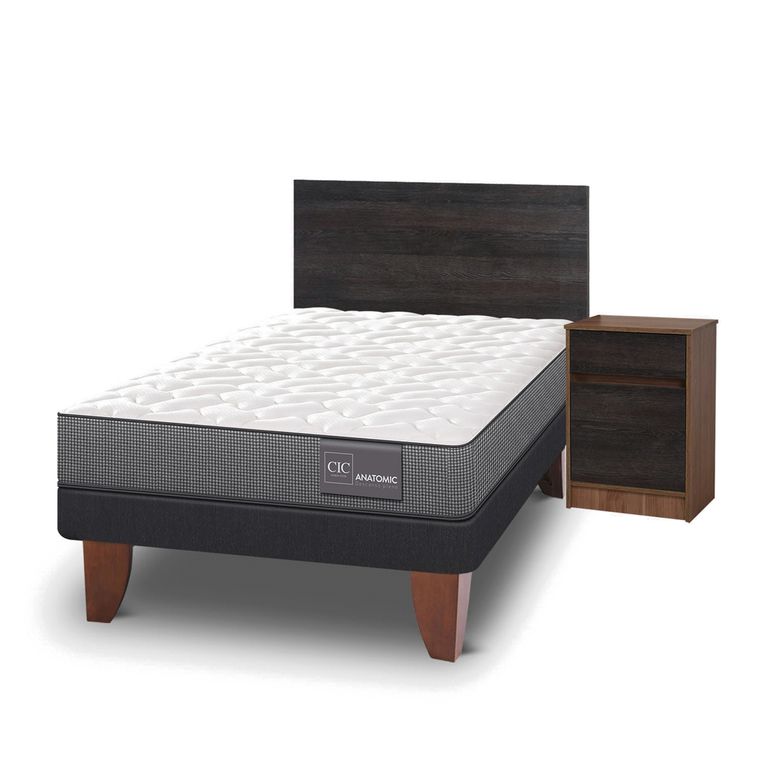 CIC Cama Europea Anatomic 11 1.5 Plazas Mueble + Respaldo