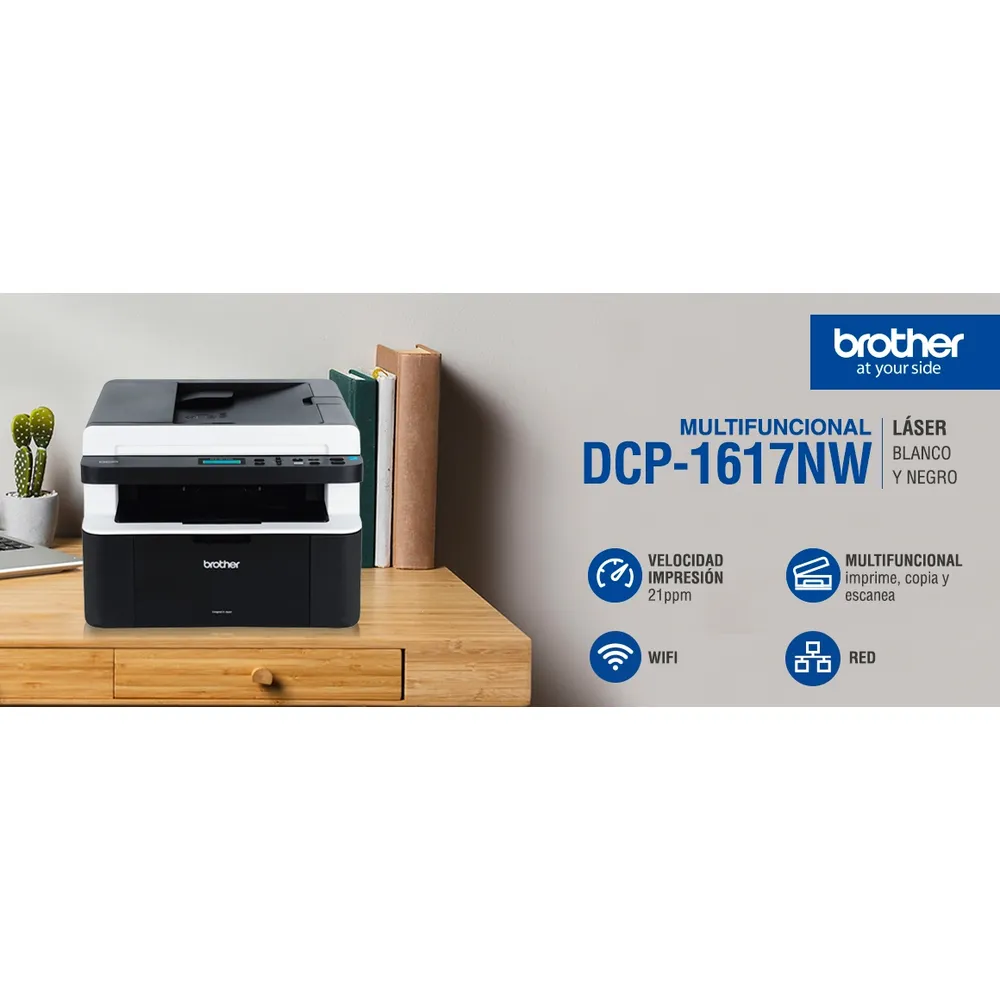 Impresora Multifuncional Láser DCP1617NW Monomocromática WiFi ADF Ethernet, foto 9
