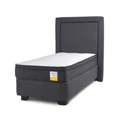 DRIMKIP - Cama Americana Eurotop 1 Plaza Bn 90X190 Cm + Respaldo