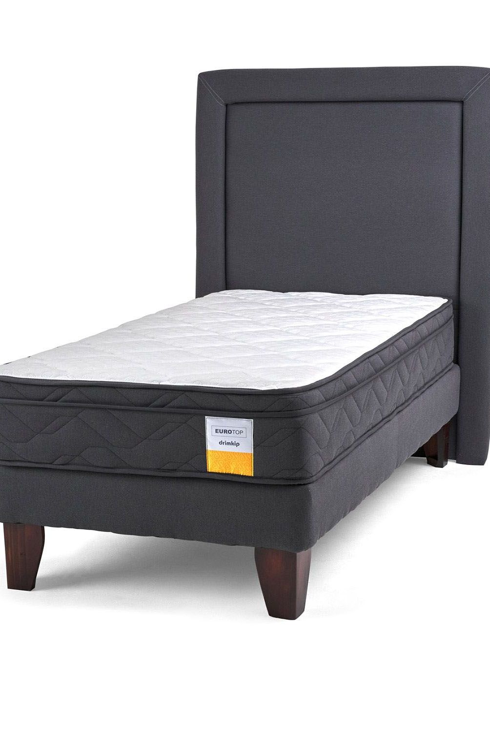DRIMKIP - Cama Europea Eurotop 1 Plaza Bn 90X190 Cm + Respaldo Drimkip