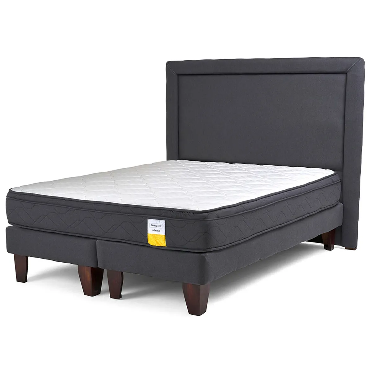 DRIMKIP - Cama Europea Eurotop 2 Plazas Bd 150X190 Cm + Respaldo Drimkip