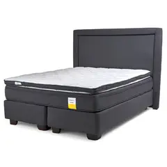 DRIMKIP - Cama Americana Eurotop 2 Plazas 150X190 Cm + Topper + Respaldo