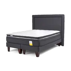 DRIMKIP - Cama Europea Eurotop Queen 160x200 cm + Topper + Respaldo