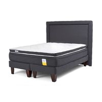 Cama Europea Eurotop Súper King 200X200 Cm + Topper + Respaldo