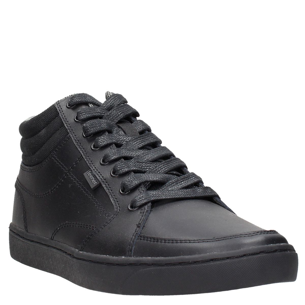 TEENER - Zapatilla Escolar Niño Cuero Negra