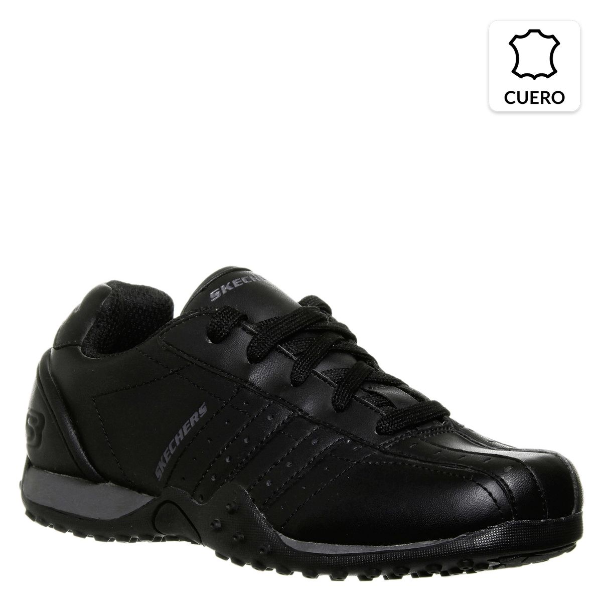 SKECHERS - Calzado Escolar Niño Cuero Negro