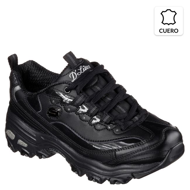SKECHERS - Calzado Escolar Niña Cuero Negro (35 a 40) Skechers