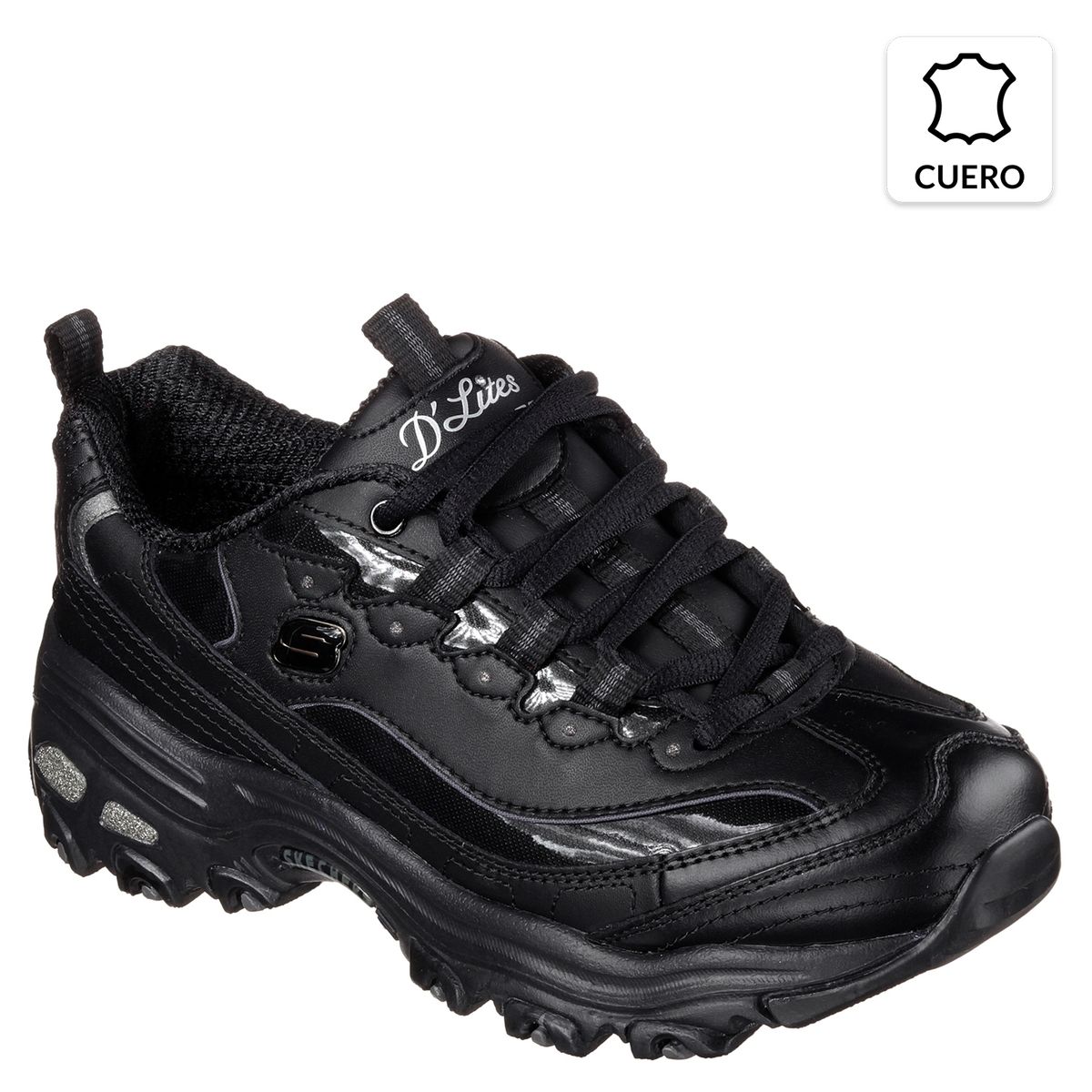 SKECHERS - Calzado Escolar Niña Cuero Negro (35 a 40) Skechers