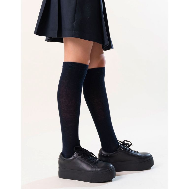 Zapatilla Escolar Niña Cuero Negro (35 a 40)