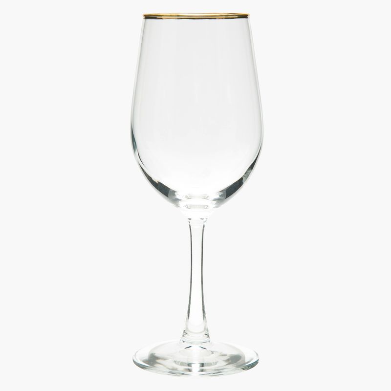 ROBERTA ALLEN - Set 4 Copas de Vino Vidrio Borde Dorado 315 ml Roberta Allen