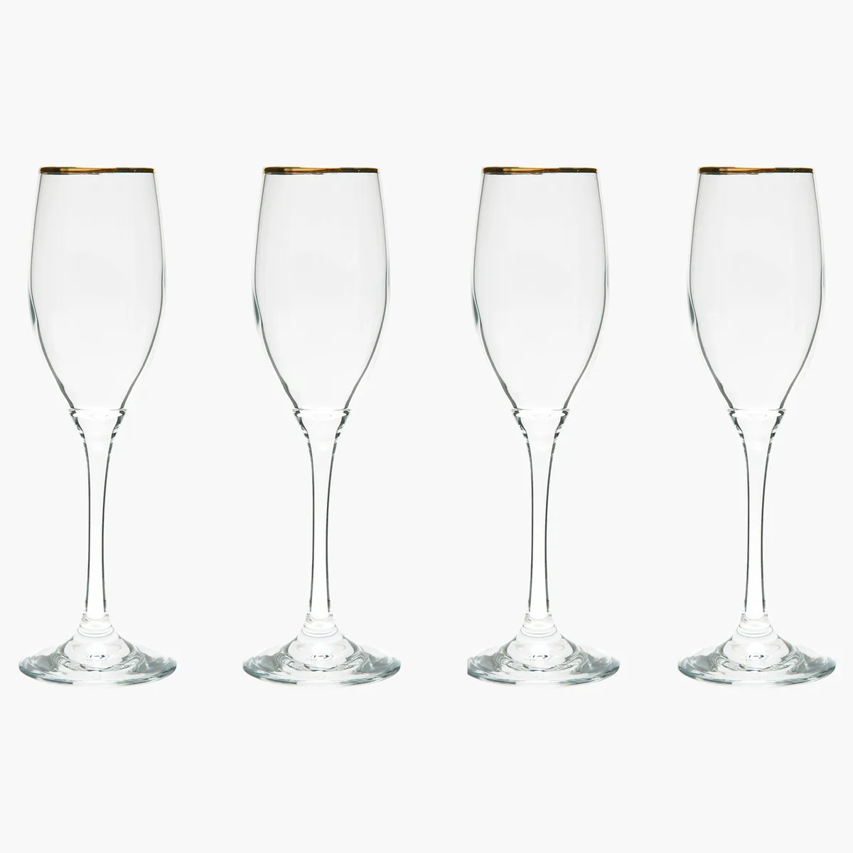 ROBERTA ALLEN - Set Copas Champagne Roberta Allen Vidrio Borde Dorado