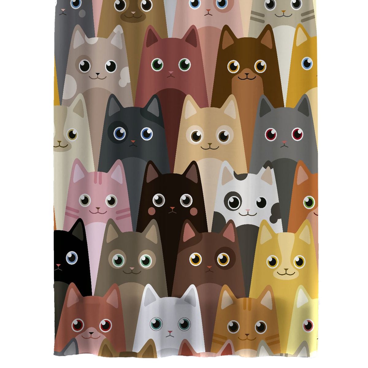 RETELA - Cortina de Baño Ilustración Gatitos.