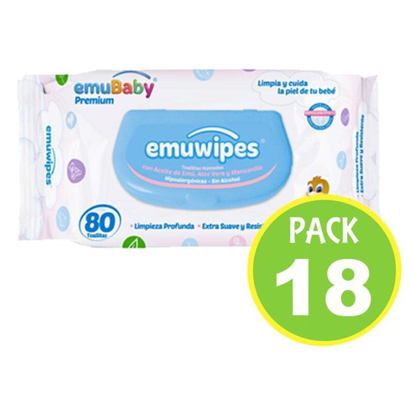 FERNAPET - Pack 20 Toallitas Húmedas Emuline De 50 Hojas
