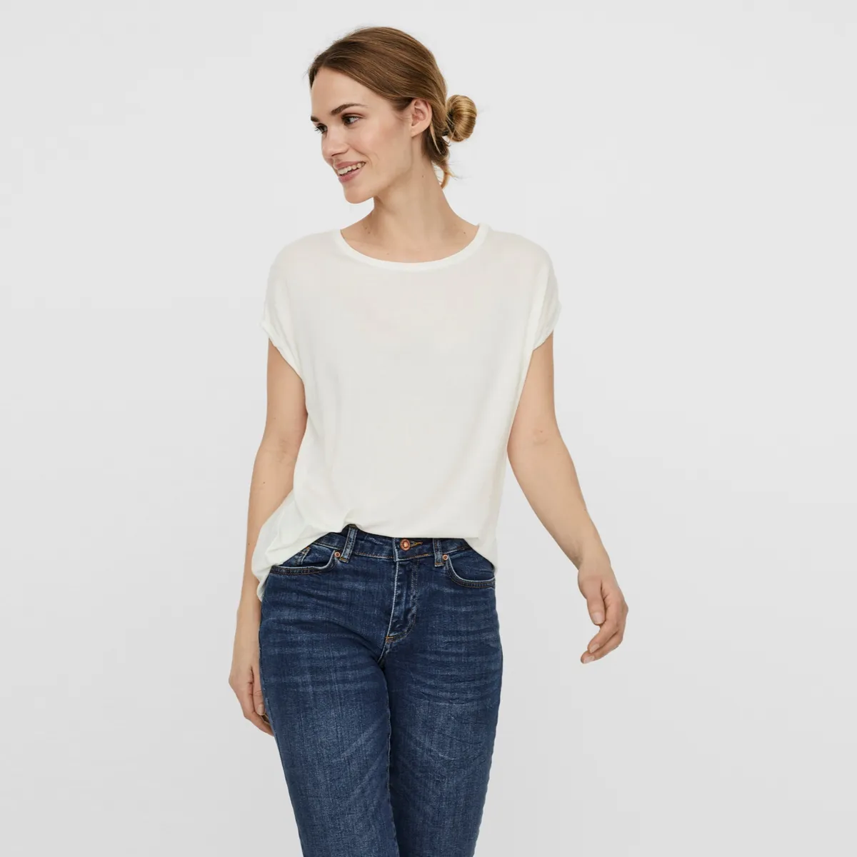 VERO MODA - Polera Lisa Manga Corta Mujer Vero Moda