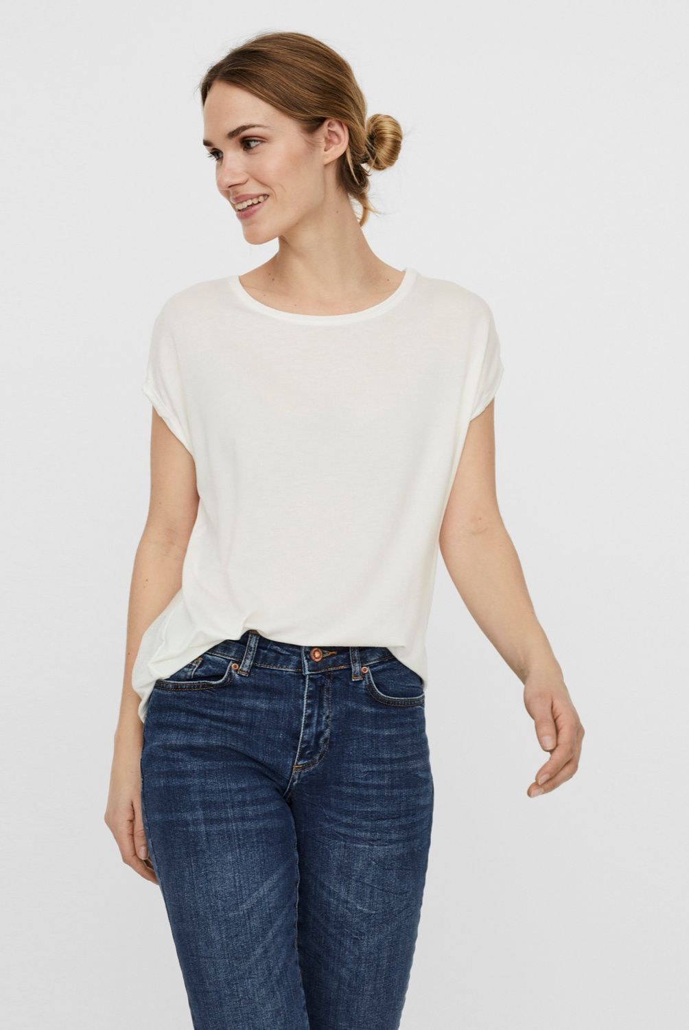 VERO MODA - Polera Lisa Manga Corta Mujer Vero Moda