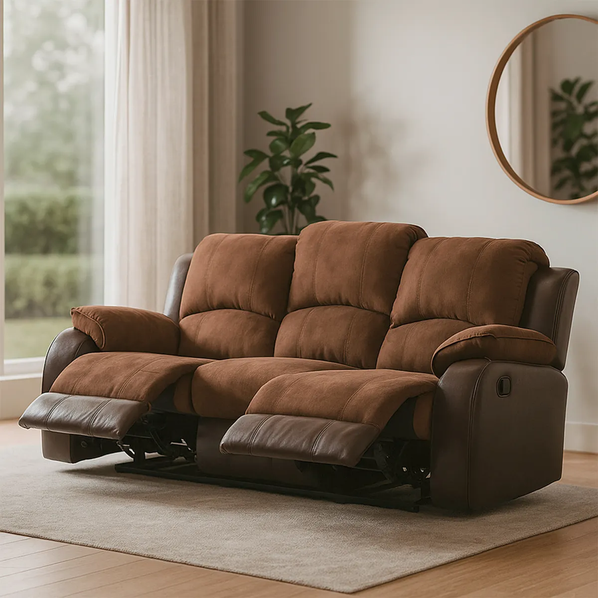 DANIELS - Sofá Reclinable 3 Cuerpos Macao Microfibra+Pu Daniels