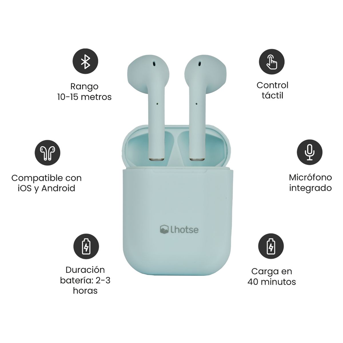 LHOTSE - Audífonos Lhotse RM12 Celeste Inalámbrico Bt