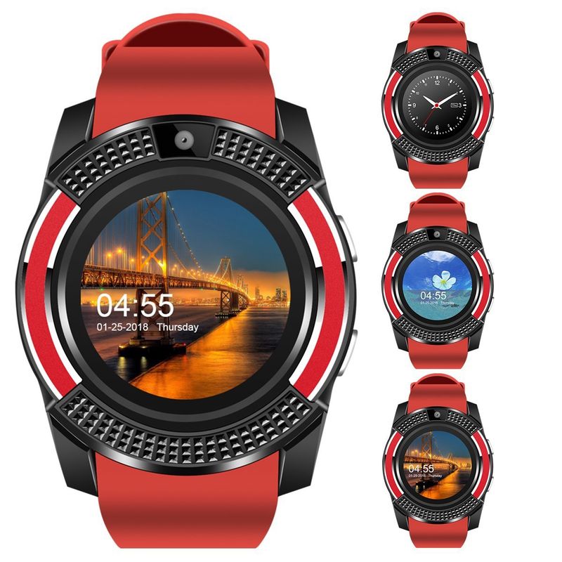 GENERICO - SMARTWATCH RELOJ INTELIGENTE V8 BLUETOOTH ROJO