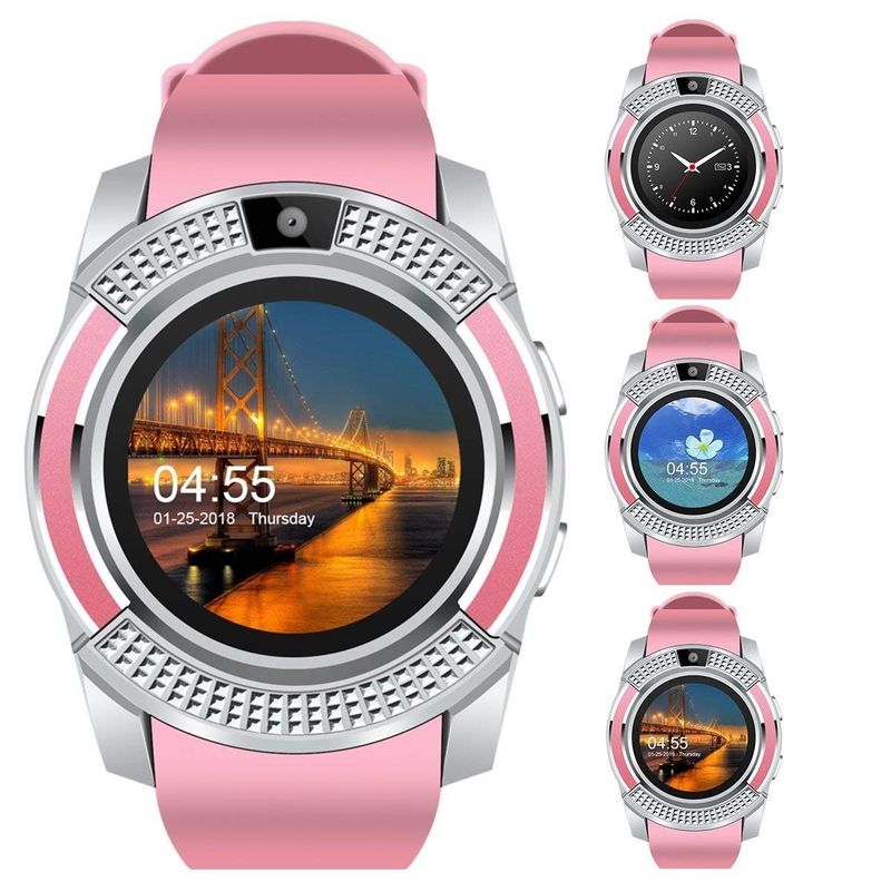 GENERICO - SMARTWATCH RELOJ INTELIGENTE V8 BLUETOOTH ROSADO