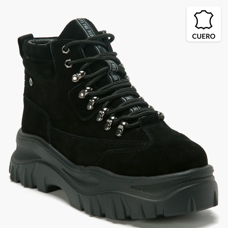 XTI - Botín Mujer Cuero Negro