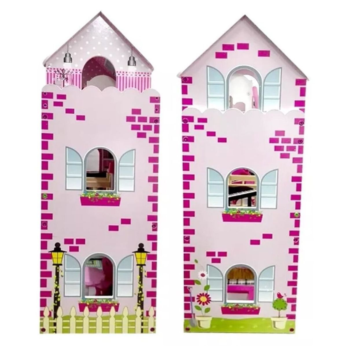 TODODESCUENTO - Casa Muñeca Madera 3 Pisos Juguete